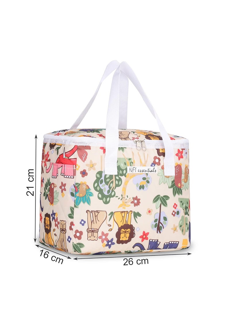 NFI essentials NFI essentials Printed Lunch Bag Thermal Portable Tiffin Bag for Food Travel & Picnic 9 LTR.Lunch Bag for Office Oxford Cloth Fabric Multicolor  - Image 4