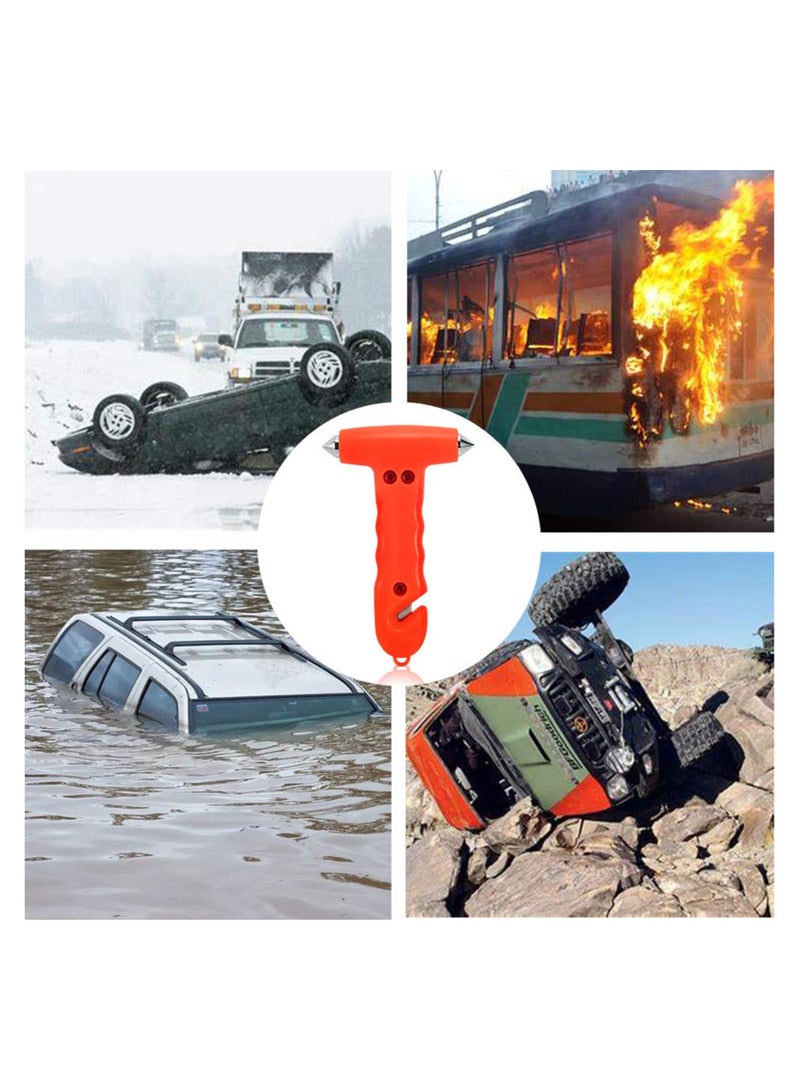 2-Pack Car Safety Hammer with Window Breaker & Seat Belt Cutter - Emergency Escape Tool for Auto Accidents, Family Rescue & Emergency Situations in Striking Red - Image 2