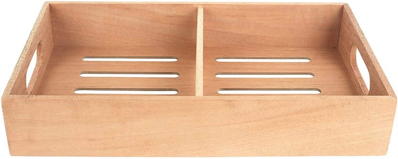 Mantello Cigars Spanish Cedar Cigar Tray Adjustable Divider Fits Large Humidors for Humidor or Walkin Closet 125 x 75x 225