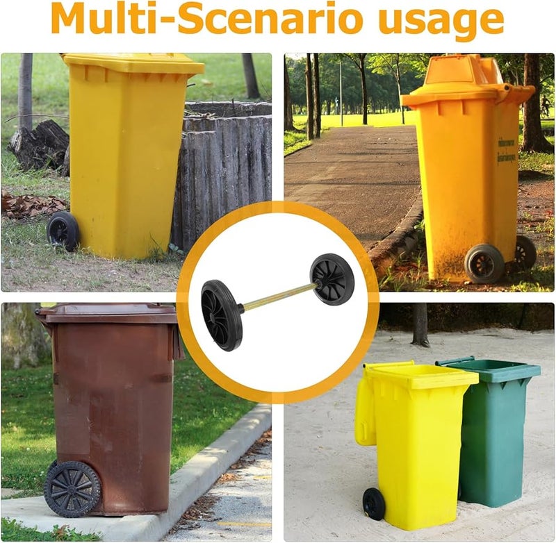 Rubber Hollow Shaft 18.9 Inch Replacement Wheel for Gallon Outdoor Trash Can - Image 4