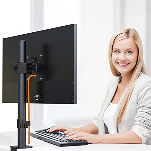 Bracwiser Single Fully Adjustable Monitor Arm Stand Mount Fits One Screen 13-32 inch 22lbs for Monitor Computer Screen 13 15 17 19 20 22 23 24 26 27 30 32 inch VESA 75 100 (MD7401) - Image 2
