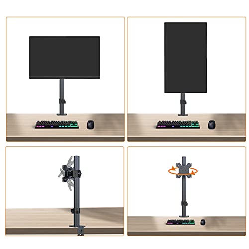 Bracwiser Single Fully Adjustable Monitor Arm Stand Mount Fits One Screen 13-32 inch 22lbs for Monitor Computer Screen 13 15 17 19 20 22 23 24 26 27 30 32 inch VESA 75 100 (MD7401) - Image 5