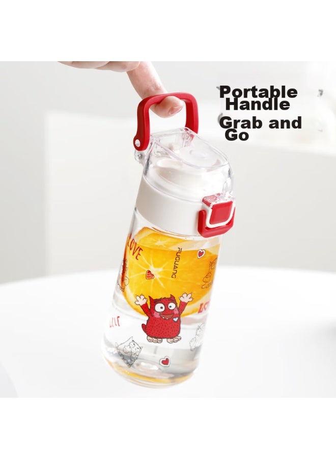Tomimitsu Fuguang Plastic Water Bottle, Tritan Material, Children's Cup For Boys And Girls, Large Capacity For Primary School Students, Portable, Shatterproof, 620ml, Suitable For Summer Use - Image 3