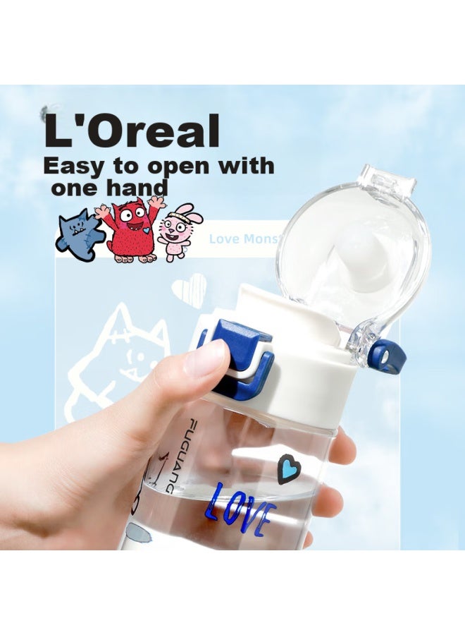 Tomimitsu Fuguang Plastic Water Bottle, Tritan Material, Children's Cup For Boys And Girls, Large Capacity For Primary School Students, Portable, Shatterproof, 620ml, Suitable For Summer Use - Image 2