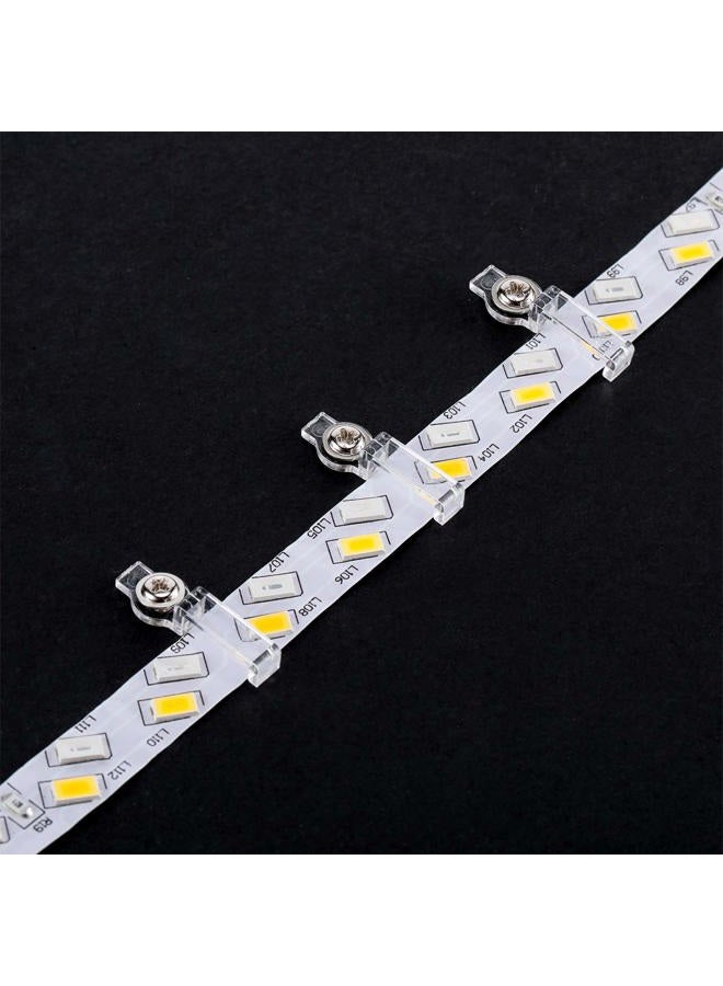 Mudder 300 Pieces LED Mounting Clips LED Bracket Strip LED Light Strip Mounting Clips, One Side Fixing Clips with 300 Pieces Screws for Fixing 10 mm Wide 3528/ 5050 LED Light Strip (Transparent) - Image 3