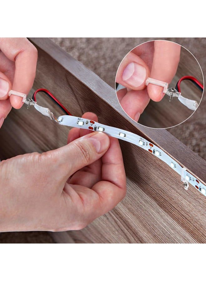 Mudder 300 Pieces LED Mounting Clips LED Bracket Strip LED Light Strip Mounting Clips, One Side Fixing Clips with 300 Pieces Screws for Fixing 10 mm Wide 3528/ 5050 LED Light Strip (Transparent) - Image 4