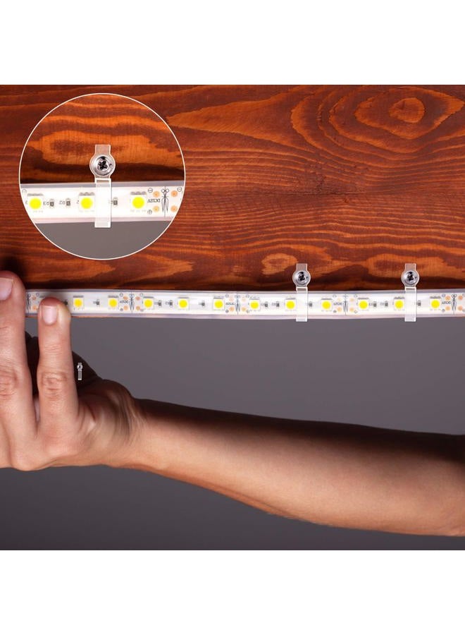 Mudder 300 Pieces LED Mounting Clips LED Bracket Strip LED Light Strip Mounting Clips, One Side Fixing Clips with 300 Pieces Screws for Fixing 10 mm Wide 3528/ 5050 LED Light Strip (Transparent) - Image 5