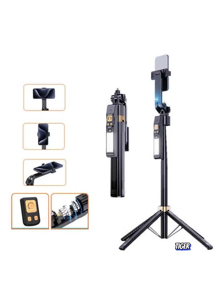 TIGER - CL12P Selfie Stick Tripod 1.8 Meters – Smart Tracking Selfie Stick with 360° Rotation, Remote Control, Handheld Camera Selfie Stick for Phones and Cameras – Perfect for Vlogging, Photography, and Group Shots - Image 1