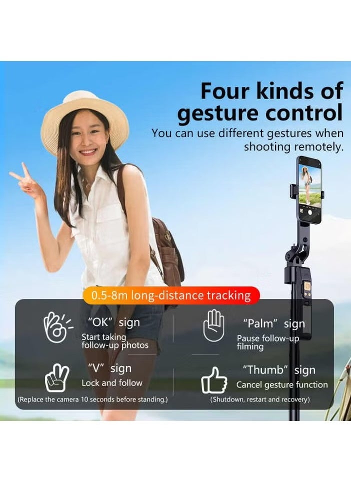 TIGER - CL12P Selfie Stick Tripod 1.8 Meters – Smart Tracking Selfie Stick with 360° Rotation, Remote Control, Handheld Camera Selfie Stick for Phones and Cameras – Perfect for Vlogging, Photography, and Group Shots - Image 1