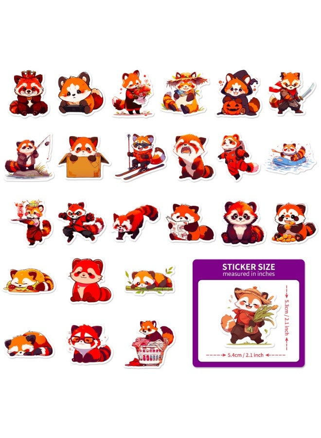 NIBEMINENT 50 Pcs Cartoon Red Panda Deco Kit Waterproof Stickers, High Definition Printing Bright Colors, Suitable for Laptop Skateboard Luggage Water Bottle Guitar DIY - Image 3