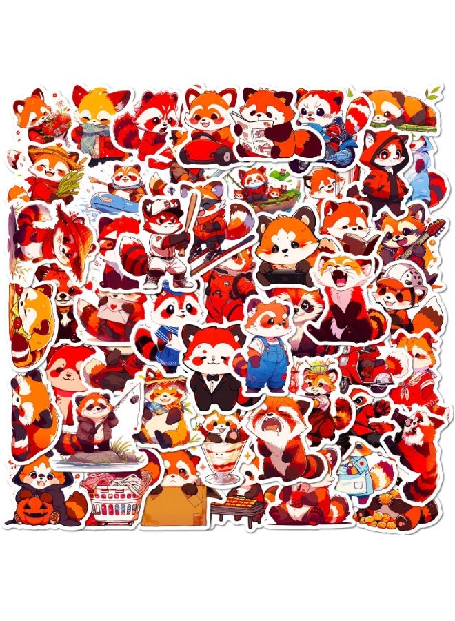 NIBEMINENT 50 Pcs Cartoon Red Panda Deco Kit Waterproof Stickers, High Definition Printing Bright Colors, Suitable for Laptop Skateboard Luggage Water Bottle Guitar DIY - Image 2