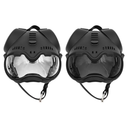 Zhongren Dog Helmet with Goggles - 2in1 Doggy Sunglasses and Pet Motorcycle Tactical Helmet Set for Medium Large Breed with Ear Holes Adjustable Straps for Outdoor Sport(Black) - Image 5