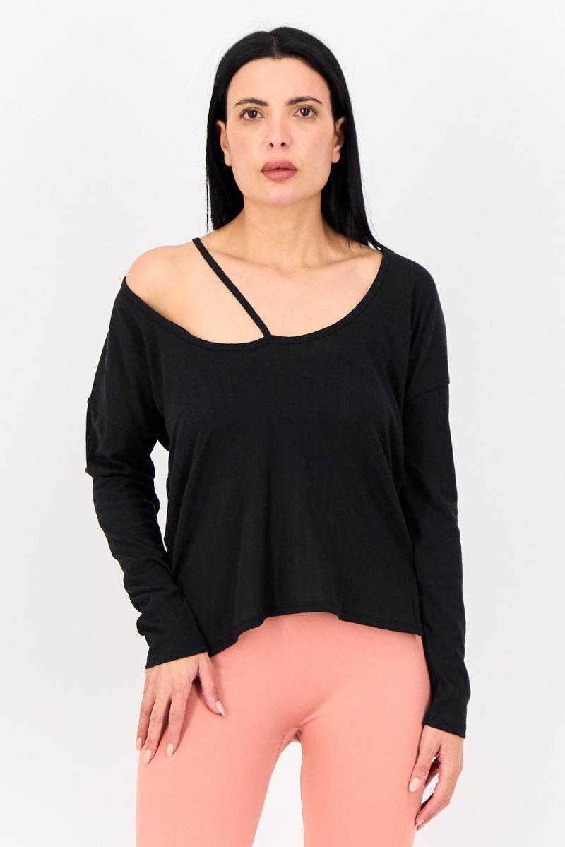 Nike Women Dri Fit Long Sleeve Yoga Top, Black - Image 1