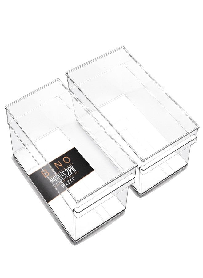 BINO | Plastic Storage Bins, Large - Shallow | THE HANDLER COLLECTION | Multipurpose Organizer Bins | Kitchen Pantry Organizers and Storage | Clear Containers for Organizing Home | Freezer Organizer - Image 1