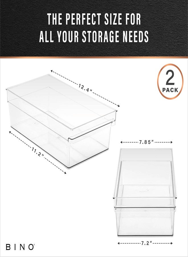 BINO | Plastic Storage Bins, Large - Shallow | THE HANDLER COLLECTION | Multipurpose Organizer Bins | Kitchen Pantry Organizers and Storage | Clear Containers for Organizing Home | Freezer Organizer - Image 3