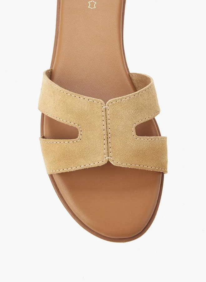 Celeste BEIGE Women Leather Slip-On Sandals for Women | Best Price UAE