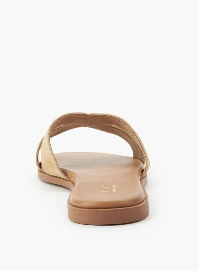 Celeste BEIGE Women Leather Slip-On Sandals for Women | Best Price UAE