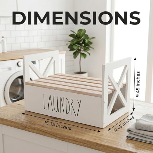 CHONIC Detergent Holder for Laundry Room, Farmhouse Liquid Soap Dispenser, Detergent Storage Organization Stand with Drip Catcher Drip Tray Measuring Cup, Laundry Station Organizer - Image 3