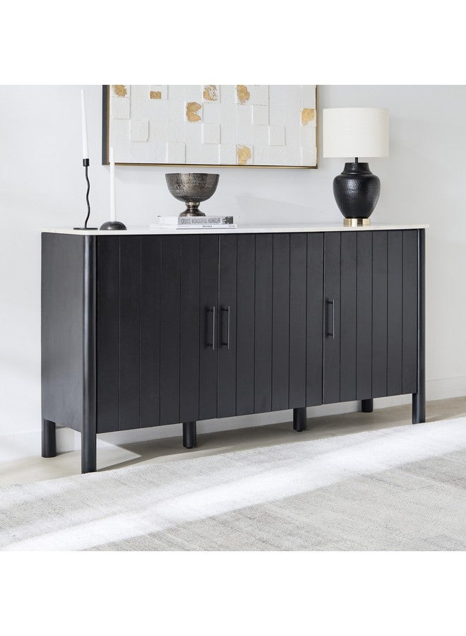 هوم بوكس خزانة جانبية بسطح رخام 1.6 متر و3 أبواب من فابيو 40 × 85 × 160 سم - Image 1