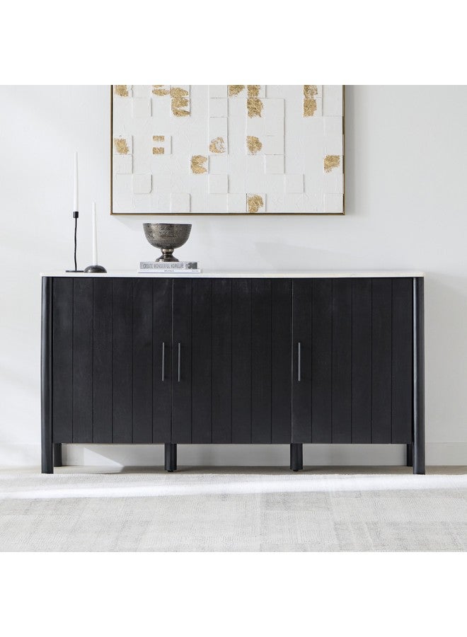 هوم بوكس خزانة جانبية بسطح رخام 1.6 متر و3 أبواب من فابيو 40 × 85 × 160 سم - Image 2