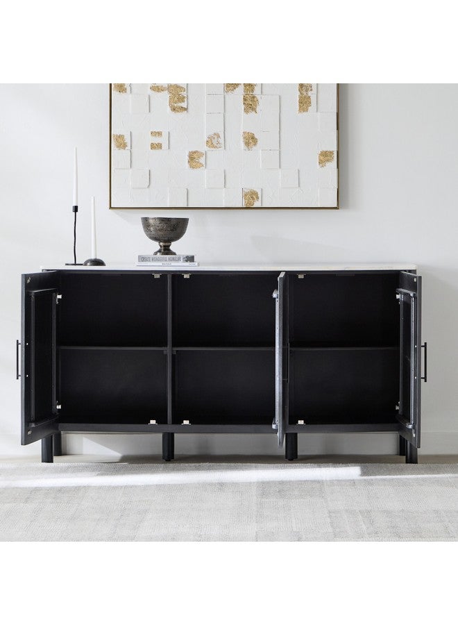 هوم بوكس خزانة جانبية بسطح رخام 1.6 متر و3 أبواب من فابيو 40 × 85 × 160 سم - Image 3