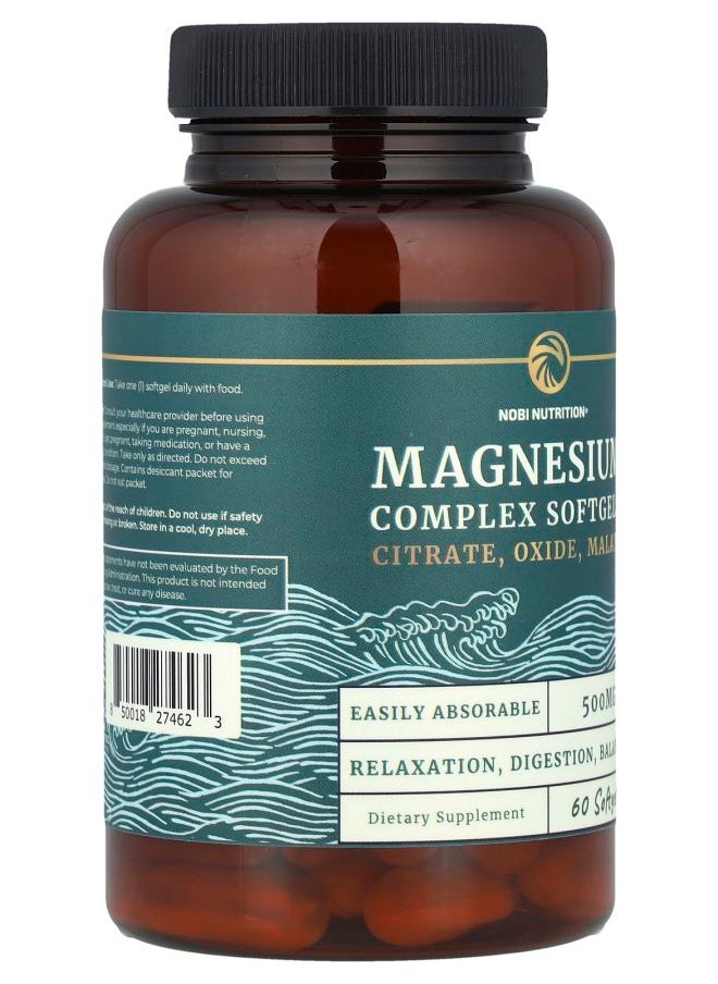 Nobi Nutrition Magnesium Complex 500 mg  60 Softgels  - Image 2