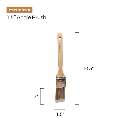 Vermeer Paint Brushes - 6-Pack - 1.5" Angle Sash Brushes for All Latex and Oil Paints & Stains - Home Improvement - Interior & Exterior Use - Image 4