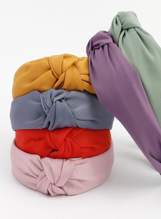 VELSCRUN 12 Pack Satin Headbands for Women Non Slip Wide Knotted Black White Headband Cute Boho Head Bands Silk Headbands Hair Band Hair Accessories Womens Sisters Girls Gifts Fashion Headband - Image 5