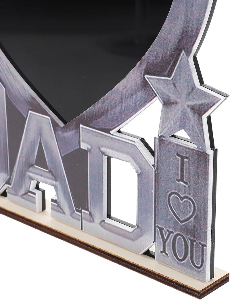 Father’s Day Dad Picture Frame Acrylic Photo Holder with Dad Letter Design Decorative Tabletop Display for Father’s Day - Image 3