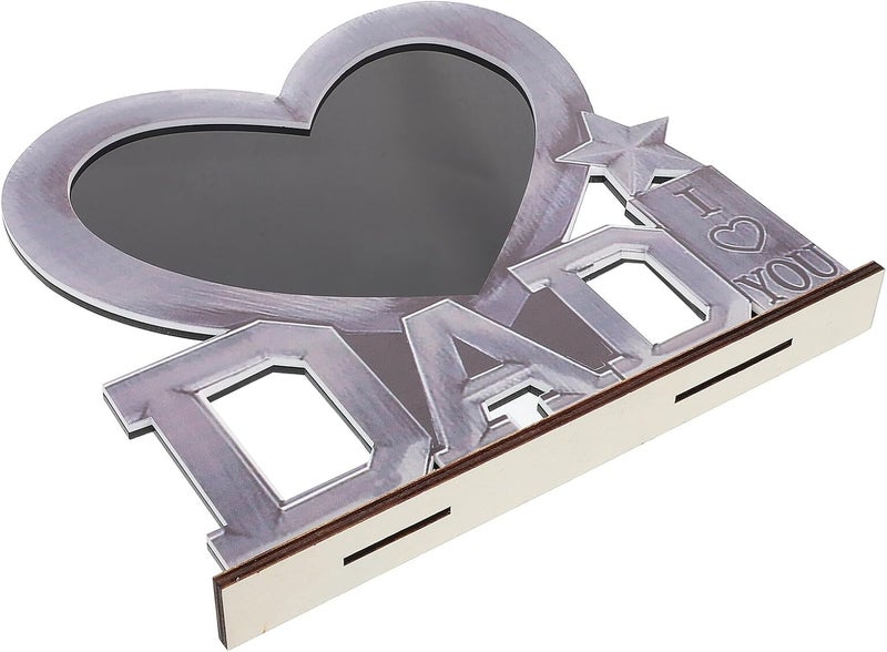 Father’s Day Dad Picture Frame Acrylic Photo Holder with Dad Letter Design Decorative Tabletop Display for Father’s Day - Image 1