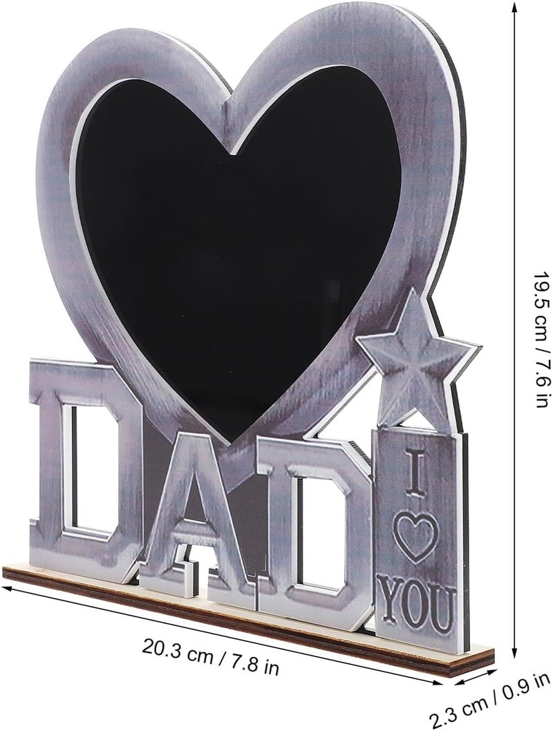 Father’s Day Dad Picture Frame Acrylic Photo Holder with Dad Letter Design Decorative Tabletop Display for Father’s Day - Image 2