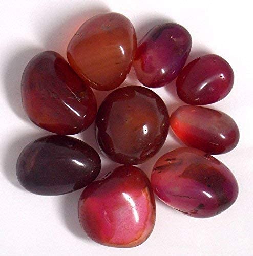 VANNEF Premium Decorative Ruby Glossy Onyx Stone Pebbles for Vase Fillers Plant Pots Home Indoor Decoration 400 gm Ruby