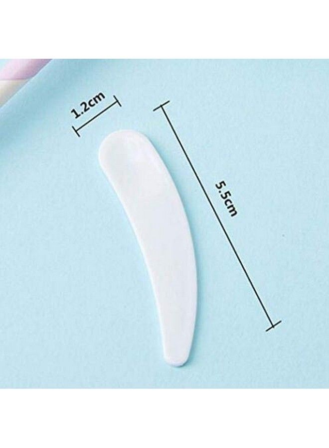 DNHCLL 100Pcs Disposable Mini Curved Cosmetic Spatula Scoop Makeup Mask Spatula Plastic Spoonsmall Makeup Scoop For Mixing And Sampling - Image 4