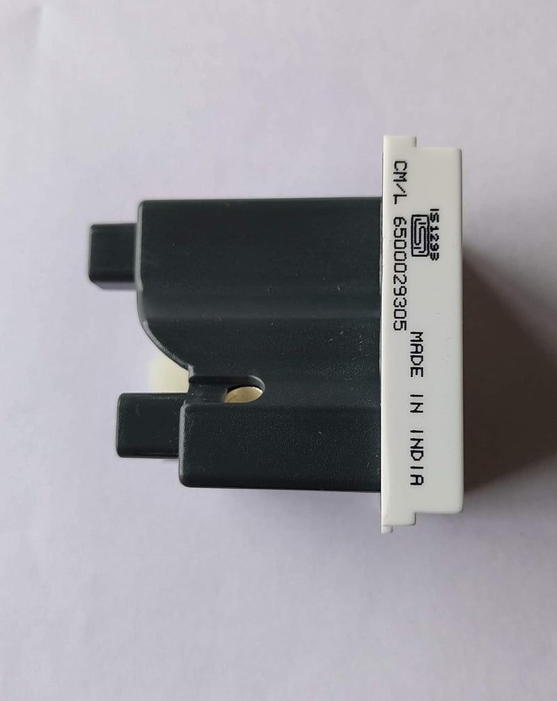 Salzer مقبس مودولار 3 دبابيس | مجموعة 6 و 16 أمبير، مقبس طاقة 240 فولت تيار متردد للاستخدام المنزلي/المكتبي | مادة UL94 مع بولي كربونات مثبتة بالأشعة فوق البنفسجية | أبيض (عبوة من 2) - Image 3