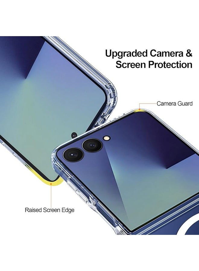Magnetic Clear Case for Samsung Galaxy Z Flip 7 5G (2025), Slim Cover Compatible with MagSafe, Hard Back Shockproof Bumper, Support Wireless Charging for Samsung Galaxy Z Flip 7 5G (Clear) - Image 2