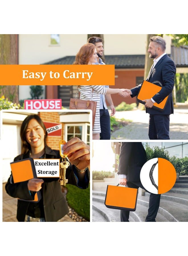 Quctak Portable Key Organizer Case, 54 Key Tags & Hooks Orange Key Holder, Fireproof & Waterproof Key Case with Handle, Key Storage Organizer for Real Estate Sales,Hotel Executives, Car Service - Image 2