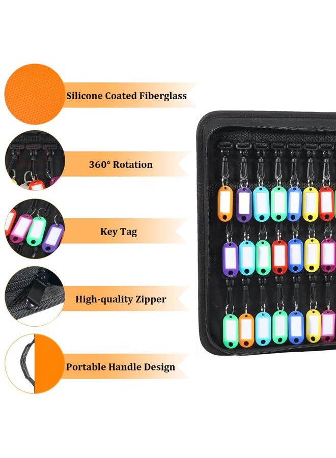Quctak Portable Key Organizer Case, 54 Key Tags & Hooks Orange Key Holder, Fireproof & Waterproof Key Case with Handle, Key Storage Organizer for Real Estate Sales,Hotel Executives, Car Service - Image 5