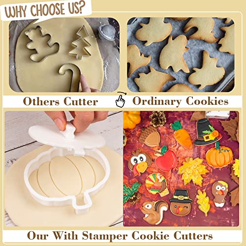 Flycalf Fruit Cookie Cutter Apple with Plunger Stamps Handle Holiday PLA Baking Accessories Cutter Molds Gifts Decorative Party 3.5" Kitchen Cake Supplies - Image 3