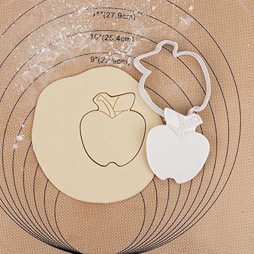Flycalf Fruit Cookie Cutter Apple with Plunger Stamps Handle Holiday PLA Baking Accessories Cutter Molds Gifts Decorative Party 3.5" Kitchen Cake Supplies - Image 2