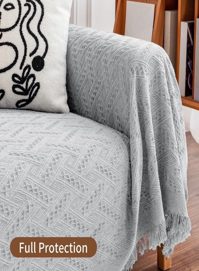 DEEPDREAM Deep Dream Sectional Couch Covers Sectional Sofa Cover 2 Pieces L Shaped Couch Covers Sectional Couch Cover Couch Covers for Sectional Sofa (63" x 110" 1pcs + 71" x 118" 1pcs, Light Grey) - Image 4