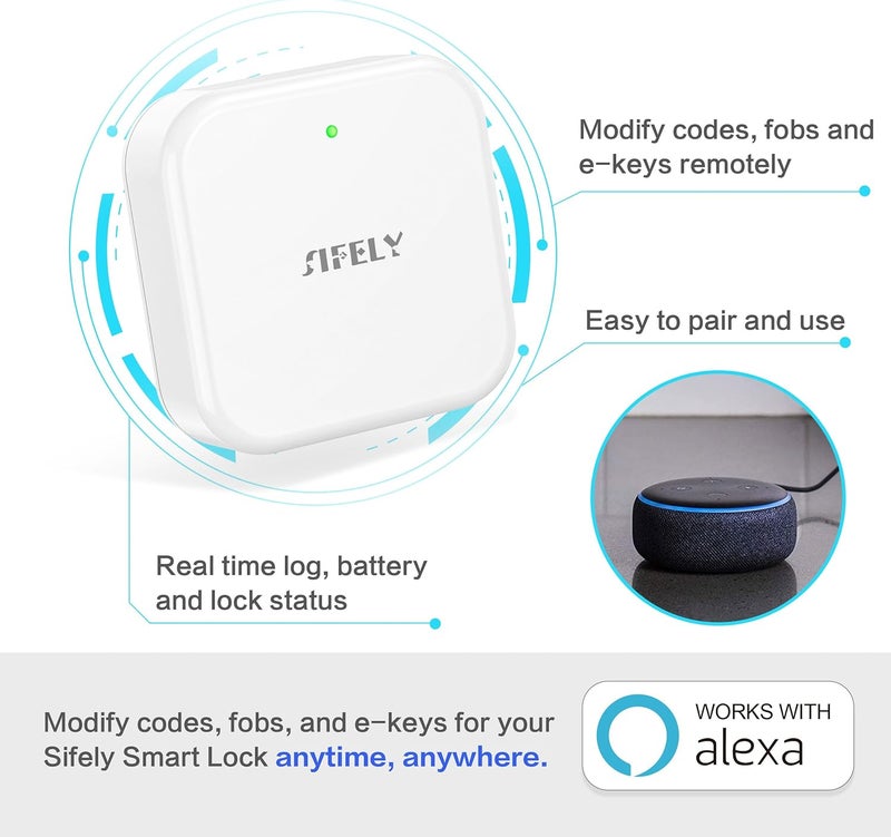 Sifely Smart Lock Wi-Fi Gateway - Remote Access Hub for Smart Door Lock, Works with App & Alexa (Model G2, Supports 2.4G Wi-Fi Only) - Image 2