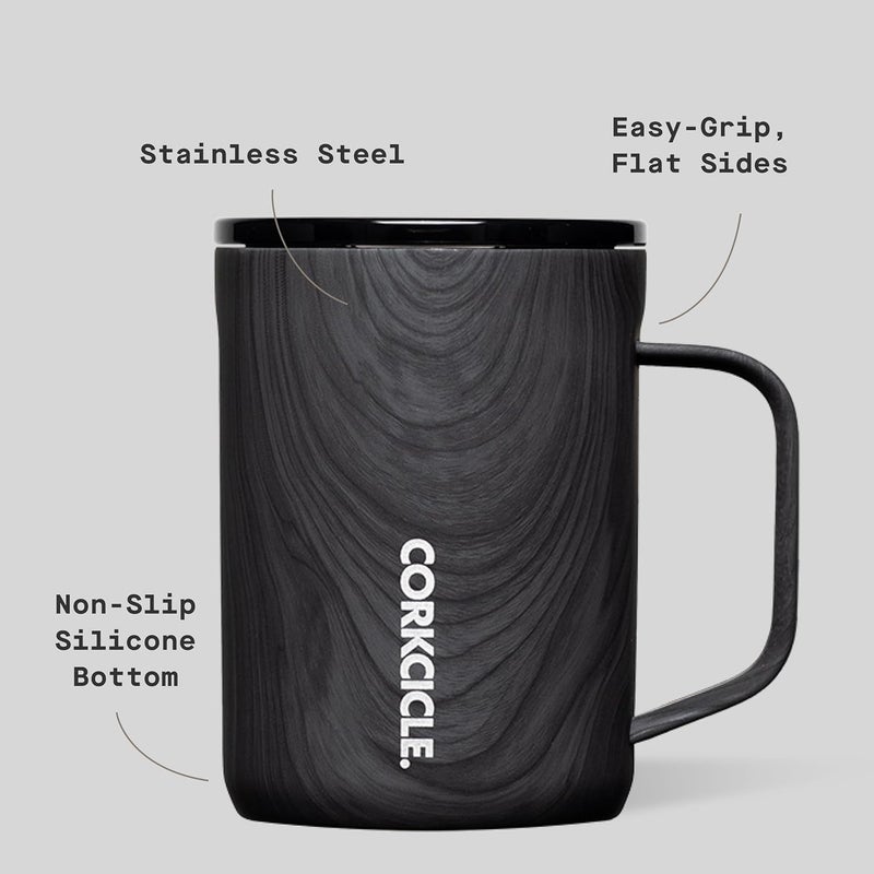 CORKCICLE Triple Insulated Coffee Mug with Lid and Handle, Burnt Wood, 16 oz – Stainless Steel Travel Mug Keeps Beverages Hot for 3+ Hours – Non-Slip, Easy-Grip, Spill-Resistant Tumbler - Image 4