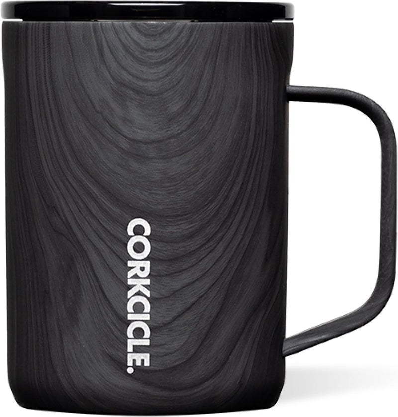 CORKCICLE Triple Insulated Coffee Mug with Lid and Handle, Burnt Wood, 16 oz – Stainless Steel Travel Mug Keeps Beverages Hot for 3+ Hours – Non-Slip, Easy-Grip, Spill-Resistant Tumbler - Image 1