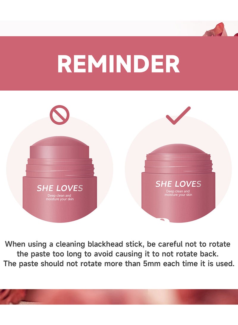 She Loves Rose Makeup Clean Moisturizer Mud Stick Deep Cleansing Moisturizing Mild Refreshing Comfortable Easy Emulsification and Cleaning Suitable for Sensitive Skin 33g - Image 2