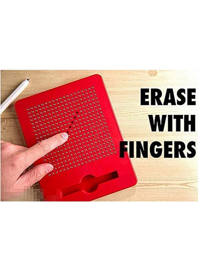 VikriDA Magnetic Drawing Board For Kids & Toddlers With Beads And Magnet Stylus Pen - Magnetic Tablet Toy For Airplane & Car Ride Activities For Kids,Red - Image 5