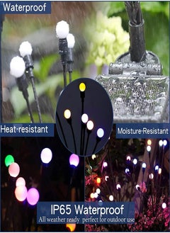 YOMNA Solar Garden Lights 8 LED Firefly Lights – Solar Outdoor Waterproof, Solar-Powered, Decorative for Garden, Pathway, Patio, and Yard (2-Pack) - Rainbow Colors  - Image 4