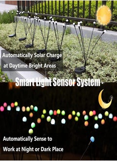 YOMNA Solar Garden Lights 8 LED Firefly Lights – Solar Outdoor Waterproof, Solar-Powered, Decorative for Garden, Pathway, Patio, and Yard (2-Pack) - Rainbow Colors  - Image 3