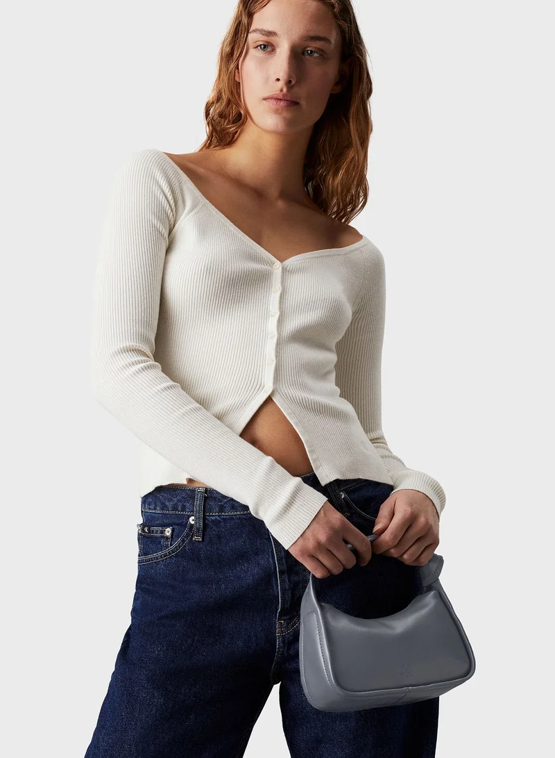 Calvin Klein Jeans Knotted Handle Zip Over Satchel