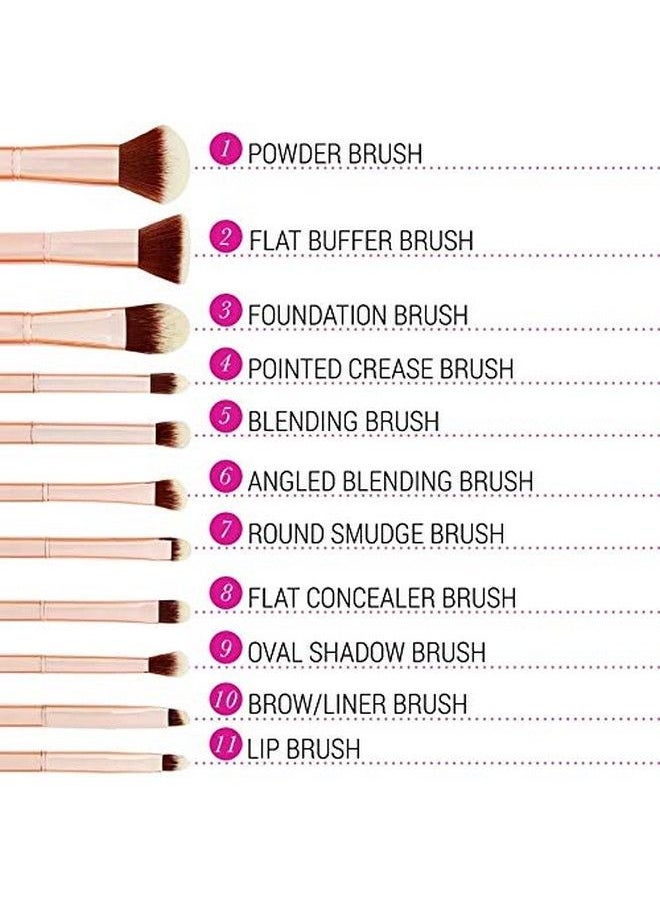 BH Cosmetics - Metal Rose Brush Set (Pack Of 11) - Image 1