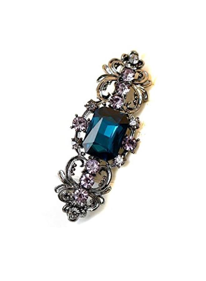 Suoirblss Vintage Chic Metal Crystal Bowknot Hair Clips Hair Pin Hair Barrettes Hair Accessories Women Fashion Retro Rhinestones Flowers Hair Catch (B) - Image 1